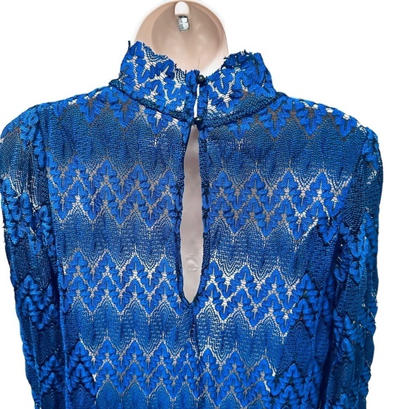 Nwt FREE PEOPLE Simone Lace Crochet Dress Blue size xs OB668240 - Picture 11 of 12